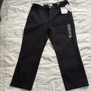 William Rast High Rise Straight Crop Black Jeans Junior 31